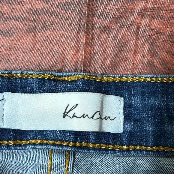 Kancan Skinny Jeans Women’s Size 5/26 Blue Distressed Chewed Hems KC5055D - Picture 3 of 8